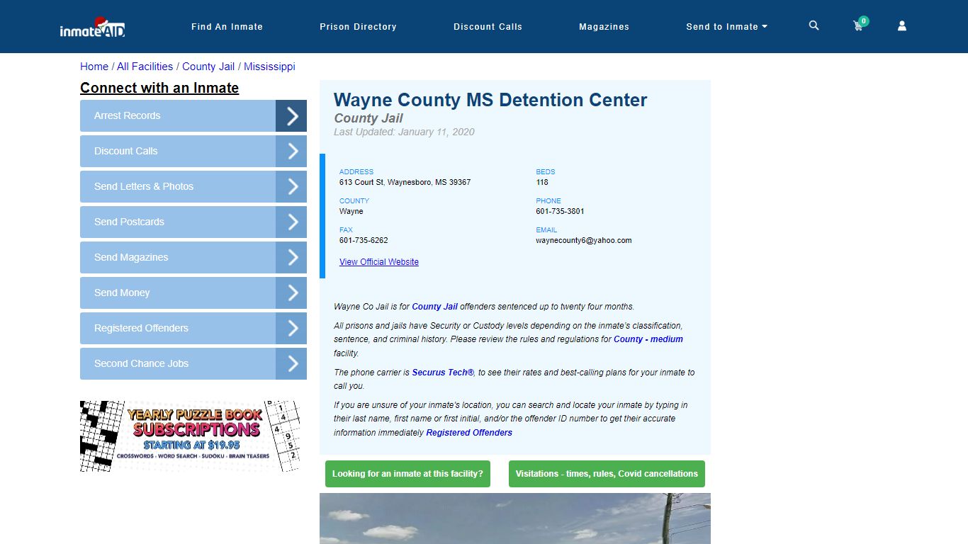Wayne County MS Detention Center - Inmate Locator - Waynesboro, MS