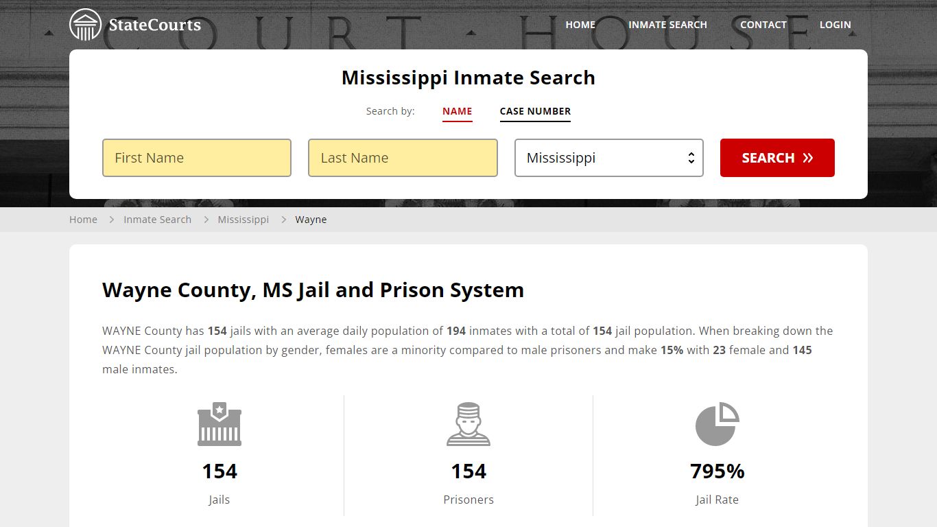 Wayne County, MS Inmate Search - StateCourts
